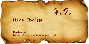 Hirs Ibolya névjegykártya