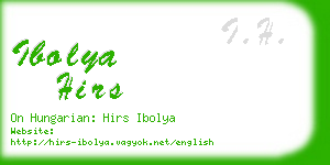 ibolya hirs business card